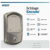 Schlage Encode Greenwich Satin Nickel Smart WiFi Deadbolt BE489WBVGRW619 206611
