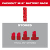 Milwaukee Tool M12 Battery Rack for PACKOUT Wall-Mounted Storage 48-22-8338