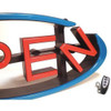 Cm Global LED Open Sign, Red-Blue, 2 3-4 in W, 9 in H VH-01-RL
