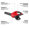 36V M18 Redlithium Handheld Blower, Bare Tool, 45 mph, 600 cfm, Bare Tool  2824-20