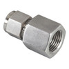 Brennan Industries Strt, SS, Comp. 1/4 in, FNPT 3/8 in N2405-04-04-SS