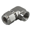 Brennan Industries Elbow, SS, Comp. 1/4 in, FNPT 3/8 in N2502-04-04-SS