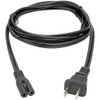 Tripp Lite Power Cord, 1-15P to C7, 10A, 18AWG, 6ft P012-006