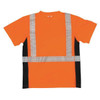 Unisex Short Sleeve Hi-Vis Black Sided T-Shirt, Polyester, Orange, M