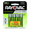 Rayovac Precharged Recharg. Battery,AA,NiMh,PK4 LD7154