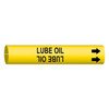 Brady Pipe Marker,Lube Oil,Yel,3/4 to 1-3/8 In 4244-A