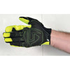 I-Viz(R) Hi-Vis Mechanics Gloves, Synthetic Leather Palm, Nylon, Spandex Back, XL, Green