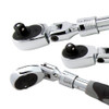1-2", 3-8", 1-4" Drive 72 Geared Teeth Extendable Flexhead Ratchet Set,3 Pieces  96753