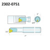 Hhip SIR0750P22 Internal Indexable Threading Tool Holder 2302-0751