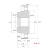 Hhip Threaded 1"-8 Backplate-Adapter With No Holes For 4" Lathe Chucks 3900-3304