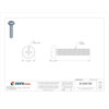 No. 10-32 x 1 in Phillips Pan Machine Screw, Plain Stainless Steel, 100 PK  1ZE26