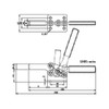 Hhip Horizontal Long U-Bar Flanged Base Toggle Clamp 500 lbs Capacity 3900-0369