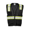 Kishigo Safety Vest, Zipper, Black, 4XL/5XL B100-4X-5X