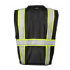 Kishigo Safety Vest, Zipper, Black, 4XL-5XL B100-4X-5X