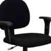 Fabric Task Chair, 21 1-2-, Adjustable Padded, Black  BT-660-1-BK-GG