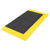 Antifatigue Mat, 72" L x 42" W, 1" Thickness, PVC, Diamond, Black/Yellow