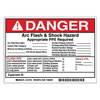 Brady Arc Flash Protection Label,PK5, 121078 121078