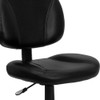 Leather Task Chair, 17-1-2" to 22-1-2", Loop Arms, Black  BT-688-BK-GG