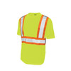 High Visibility Short Sleeve Shirt, 2, R, Polyester, Green/Yellow, 3XL