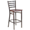 Barstool,Ladder Back,Clr w-Mahogany Sea  XU-DG697BLAD-CLR-BAR-MAHW-GG