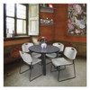 Kee Round Table & Chair Set, Wood, Metal, Polypropylene Top, Grey