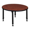 Round Classroom Tables, 30 W, 30 L, 23-34 H, Wood, Metal, Cherry  TB30RNDCHAPBK