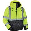 Quilted Bomber Jacket, 300D Oxford Polyester, Class 3 Type R, Hi-Viz Lime, 4XL  8377