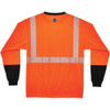 Black Front Perf. Lng Slv Shirt,3XL,Org, Polyester, Orange, Black, 3XL  8281BK