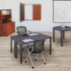 Regency Kee 42 x 24 in. Training Seminar Table- Grey Top, Black Legs
