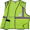 Ergodyne Lime Safety Vest ID Badge Holder,4XL-5XL 8216BA