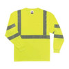 Ergodyne Long Sleeve Hi-Vis Shirt, ANSI Class 3, Polyester, Lime, M 8391