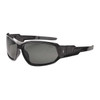 LOKI, Safety Glasses, Uncoated, Smoke Lens, Black Frame, Full-Frame, Polarized