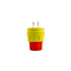 Watertight Locking Plug, L16-30P, 30 A, 480V AC, Three Phase, 3 Pole, Yellow