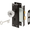 Defender Security Bronze Keyed Mortise Entry Lock Set With Glass Knob E 28337