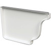 Amerimax 4 In. Galvanized White Right Gutter End Cap 19006 123706