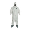 Hooded Disposable Coveralls, M, White, ProShield(R) 60, zipper