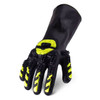 Chemical Resistant Gloves, Black, Gauntlet, L, 9, PR