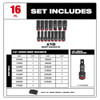 1-2 in Drive Socket Set Metric, SAE 15 Pieces 10 mm to 24 mm , Chrome  49-66-6818