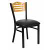 Flash Furniture Slat Chair,Blk/Natural,Blk Vinyl Seat XU-DG-6G7B-SLAT-BLKV-GG Flash Furniture Slat Chair,Blk/Natural,Blk Vinyl Seat XU-DG-6G7B-SLAT-BLKV-GG