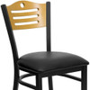 Hercules Restaurant Chair, 16-3-4 in W 21-1-2" L 32-3-4" H, Vinyl Seat  XU-DG-6G7B-SLAT-BLKV-GG