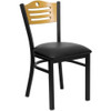 Hercules Restaurant Chair, 16-3-4 in W 21-1-2" L 32-3-4" H, Vinyl Seat  XU-DG-6G7B-SLAT-BLKV-GG