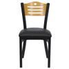 Hercules Restaurant Chair, 16-3-4 in W 21-1-2" L 32-3-4" H, Vinyl Seat  XU-DG-6G7B-SLAT-BLKV-GG