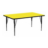Rectangle Activity Table, 30" W, 72" L, 25.25" H, Laminate, Yellow