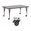 Rectangle Activity Table, 30" W, 72" L, 25.5" H, Laminate, Grey