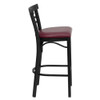 Flash Furniture Restaurant Stool,Ladder Back,Burg Seat XU-DG6R9BLAD-BAR-BURV-GG