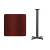 Square Laminate Table, 30" W, 30" L, 43.125" H, Laminate Top, Wood Grain  XU-MAHTB-3030-T2222B-GG