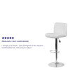 White Vinyl Barstool, Adj Height, Seat Height Range: 26-1-4" to 34-1-2"  DS-8101B-WH-GG