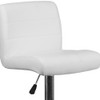 White Vinyl Barstool, Adj Height, Seat Height Range: 26-1-4" to 34-1-2"  DS-8101B-WH-GG