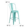 Flash Furniture Mint Metal Outdoor Stool,30" ET-3534-30-MINT-GG