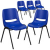 Flash Furniture Navy Stack Chair-Black Frame,PK5 5-RUT-14-NVY-BLACK-GG